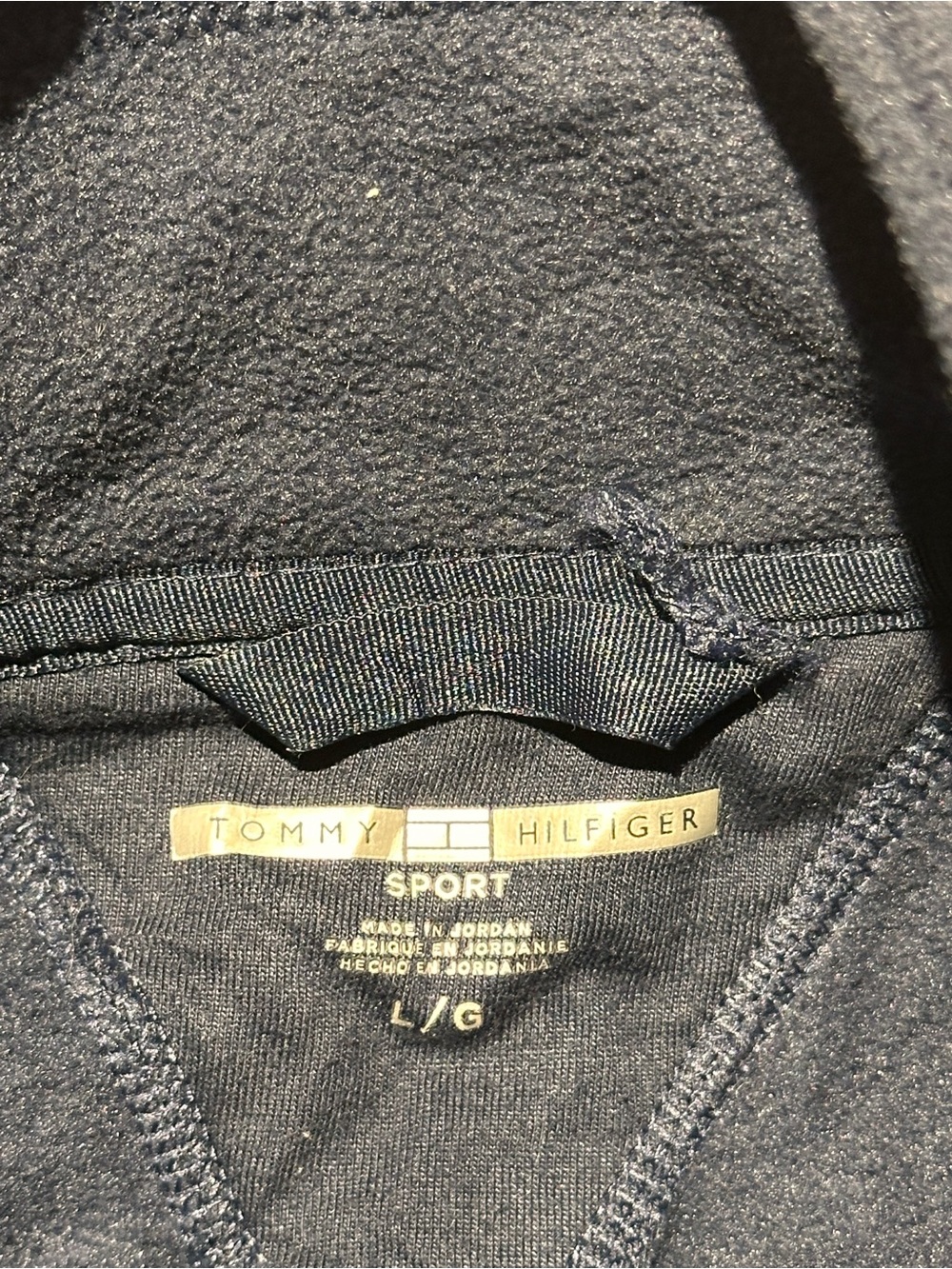 Tommy Hilfiger Navy Sport Fleece Pullover with Logo Tag - Picture 3 of 6